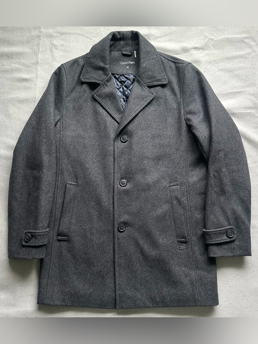 Calvin Klein Men’s Wool Blend Charcoal Coat